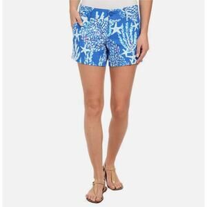 Lilly Pulitzer Callahan Shorts Women's Size 8 Brewster Blue Good Reef Excellent